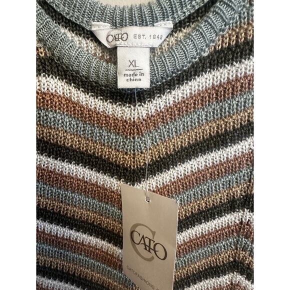 Cato Chevron Knit Sleeveless Sweater Dress Multicolor XL NWT - Picture 6 of 6